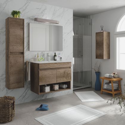 Armoire de toilette avec miroir Thai 2 portes