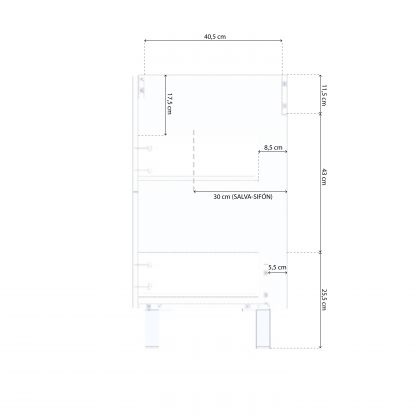Armário de casa de banho com espelho Sense 2 gavetas