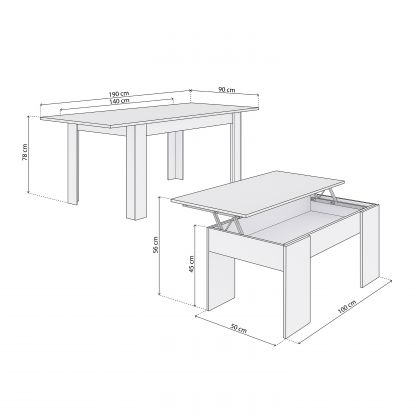 Pack mesa de jantar 140 e mesa de centro Vita