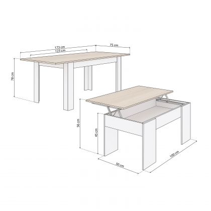 Pack table à manger 123 et table basse Vita