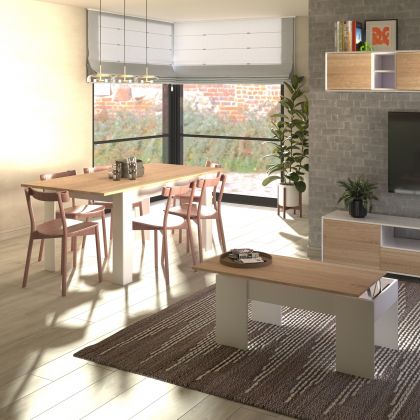 Conjunto de mesa de jantar 123 e mesa de centro Vita