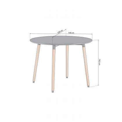 Mesa de jantar redonda Skandia