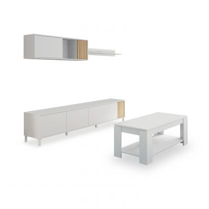Conjunto de sala de estar com mesa de centro Nitza Plus V1