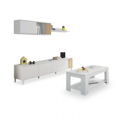 Conjunto de sala de estar com mesa de centro Nitza Plus V1