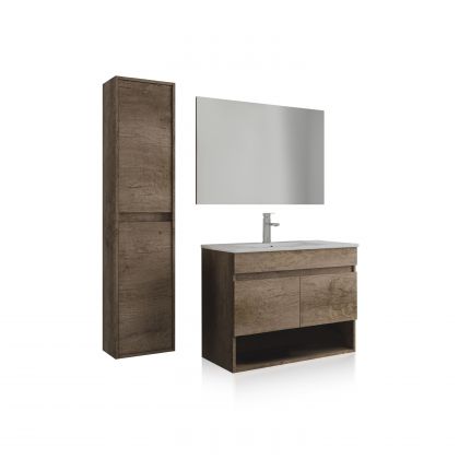 Pack salle de bains avec lavabo en en résine et colonne Thai Plus