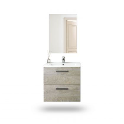 Armoire de toilette avec miroir Sense 2 tiroirs 60