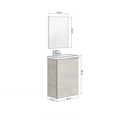 Mueble de baño con espejo Sense 1 puerta