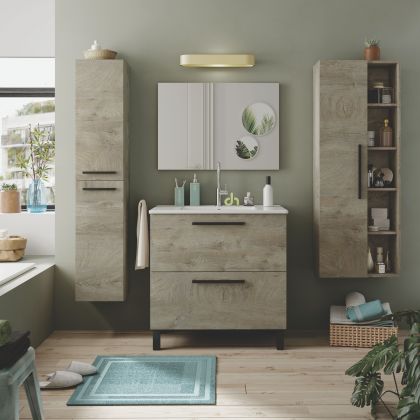 Pack de baño con lavabo cerámico y columna Sense Plus V2