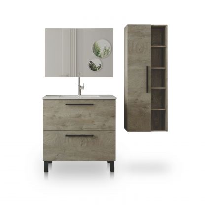 Pack de baño con lavabo cerámico y columna Sense Plus V2