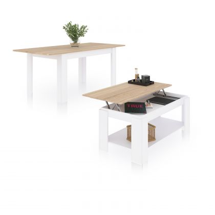 Pack mesa de comedor 140 y mesa de centro Lya