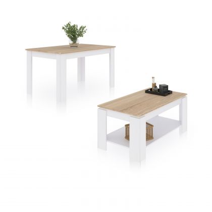 Pack mesa de comedor 140 y mesa de centro Lya