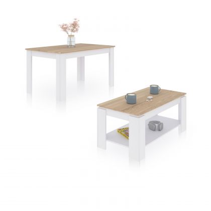 Pack mesa de comedor 123 y mesa de centro Lya