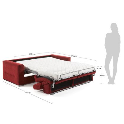 Sofá cama reclinable Queen con colchón de 12 cm